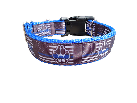 K9 Police Dog Flag Nylon Dog Collar