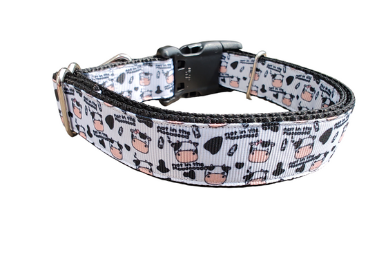 Not In The MOoOod Cow Nylon Dog Collar