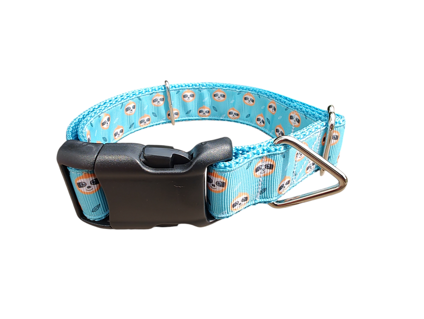 Blue Sloth Nylon Dog Collar