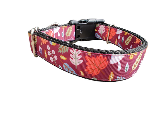 Fall Leaves Nylon Dog Collar