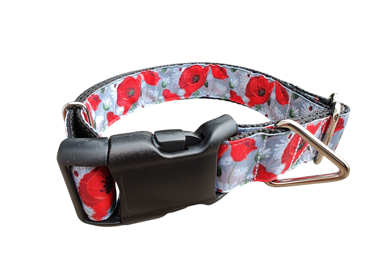 Poppies and Daisies Nylon Dog Collar