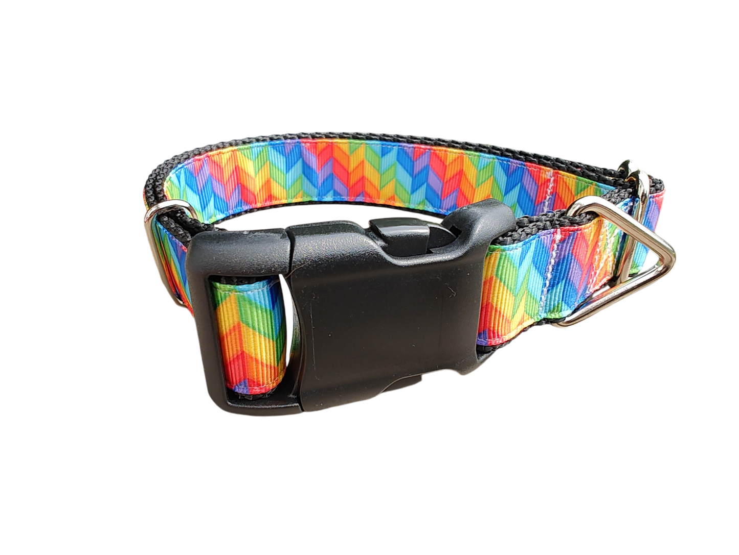 Rainbow Rays Nylon Dog Collar