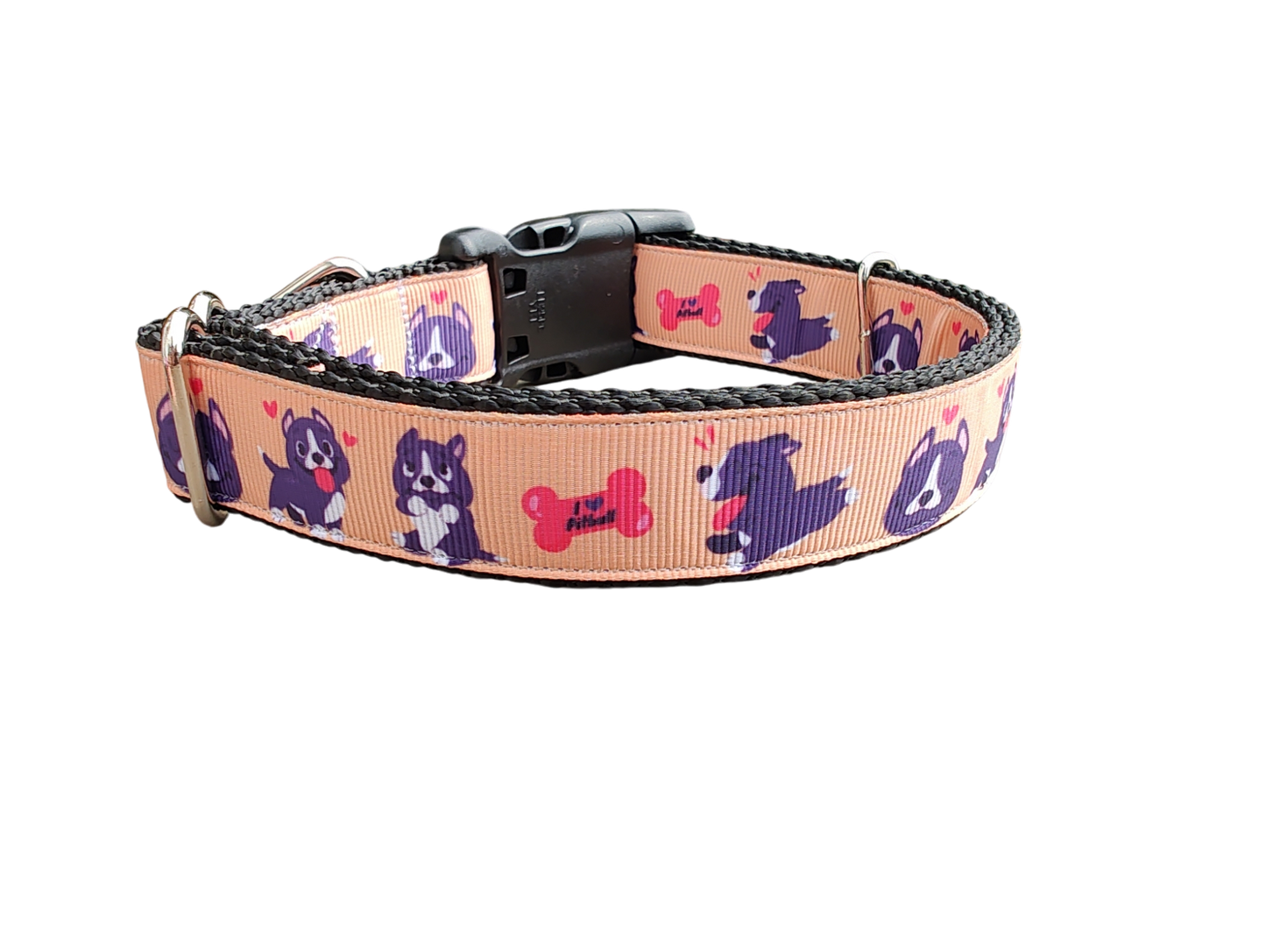 Happy Pitbulls Nylon Dog Collar