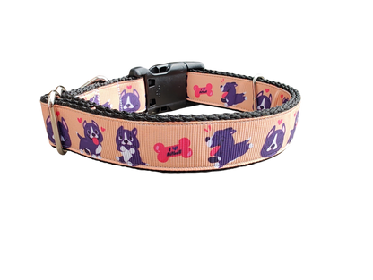 Happy Pitbulls Nylon Dog Collar