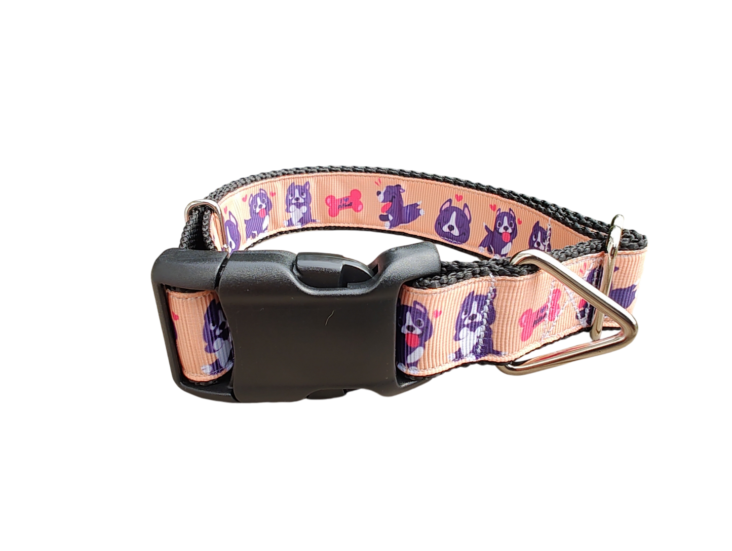 Happy Pitbulls Nylon Dog Collar