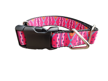 Pink Tribal Nylon Dog Collar
