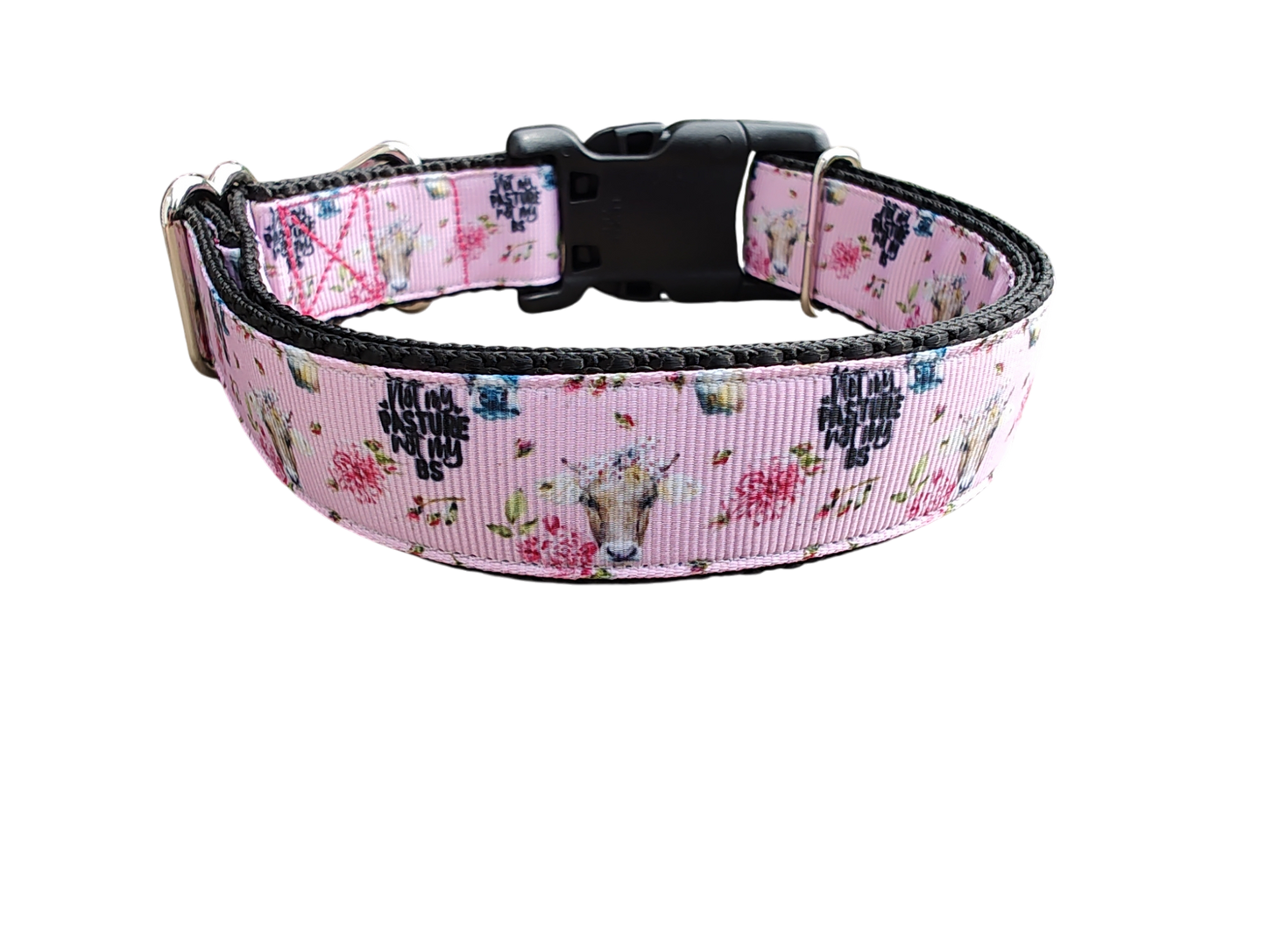 Not My Pasture BS Cow Nylon Dog Collar