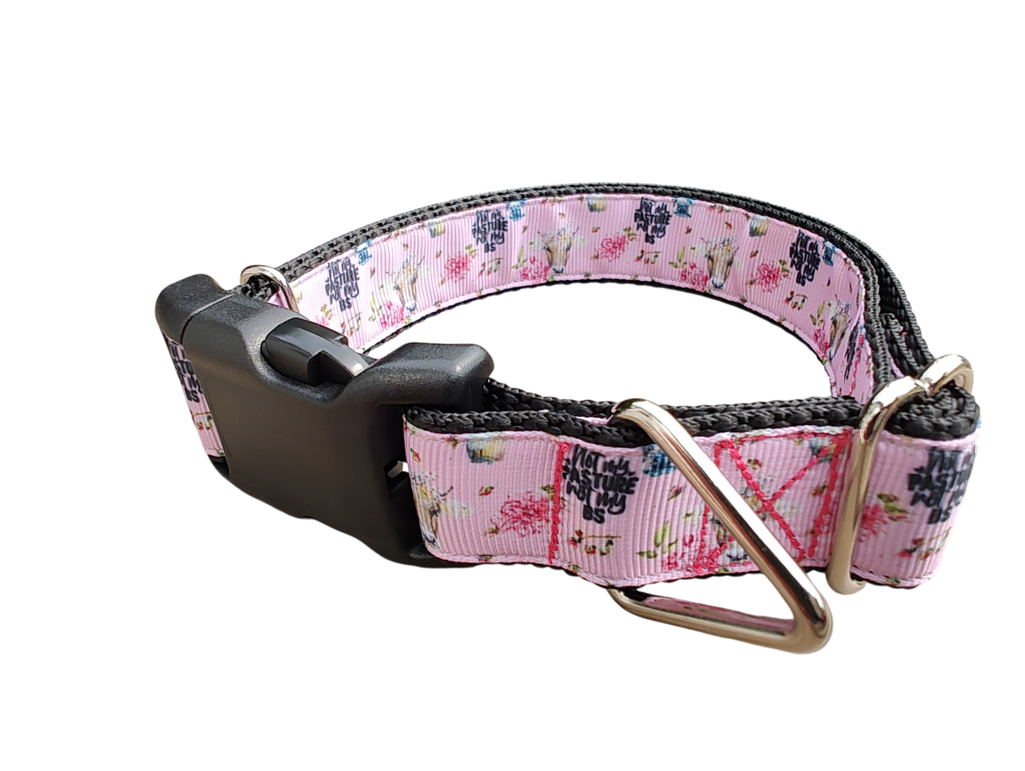 Not My Pasture BS Cow Nylon Dog Collar