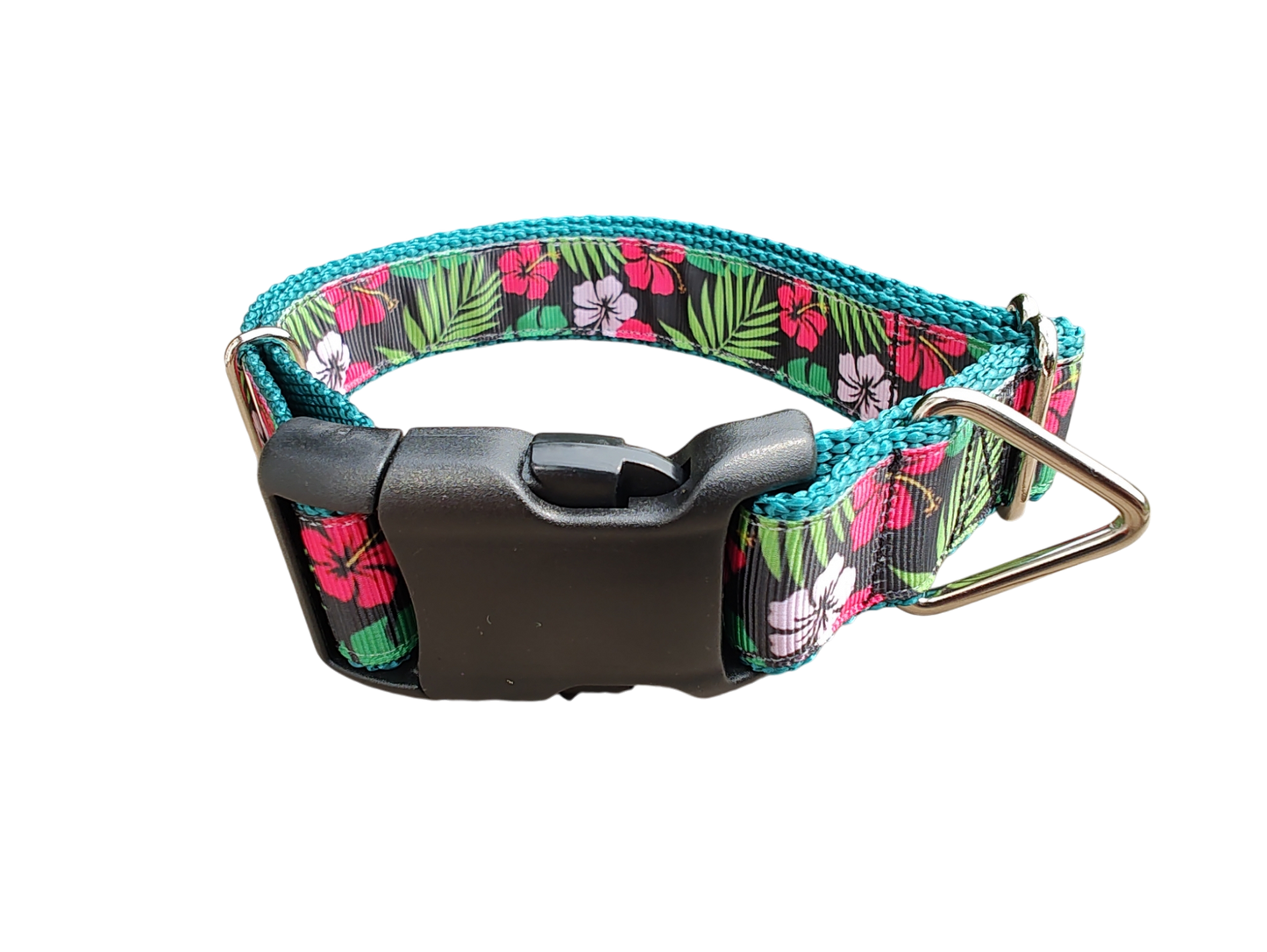 Tropical Flowers Nylon Dog Collar