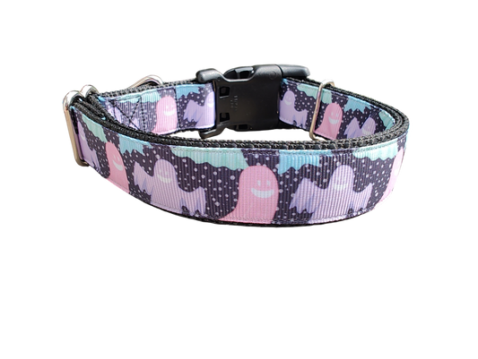 Pastel Ghosts Nylon Dog Collar