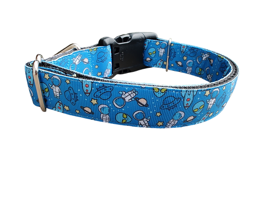 Aliens in Space Nylon Dog Collar