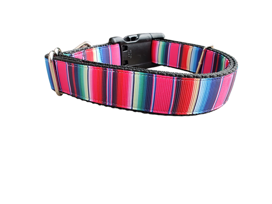 Pink Sarape Nylon Dog Collar