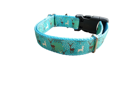 Blue Deer Nylon Dog Collar