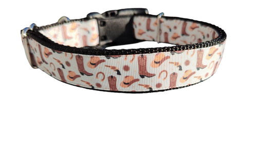 Tan Cowboy Western Wear Nylon Dog Collar