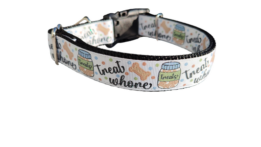 Treat Whore Glitter Nylon Dog Collar