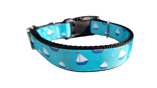 Sailboats Nylon Dog Collar