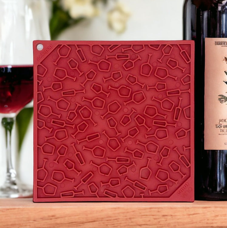 Vino Dog eMat - Enrichment Lick Mat For Dogs and Cats | Wine-Inspired Design| SodaPup - Doot's Pet LLC Collars For A Cause