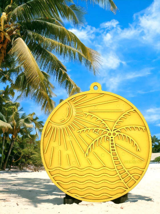 Sun n' Sea eMat - Enrichment Lick Mat For Dogs and Cats - With Suction Cups - Beach Design | USA Made - Doot's Pet LLC Collars For A Cause