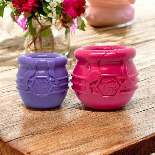 Honey Pot Dog eCup Treat Dispenser | Durable PUP-X Rubber Enrichment Toy | USA Made - Doot's Pet LLC Collars For A Cause