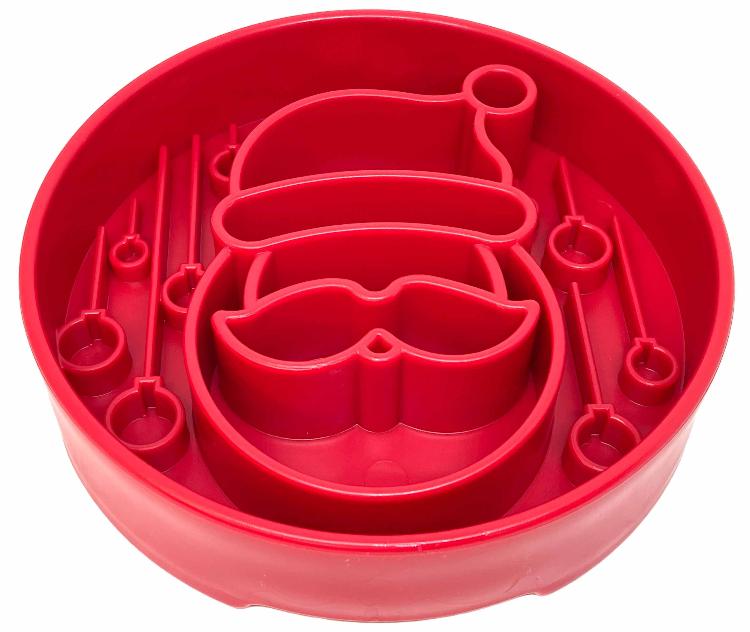 Santa Christmas eBowl Deep Slow Feeder Dog Bowl for Enrichment | USA Made