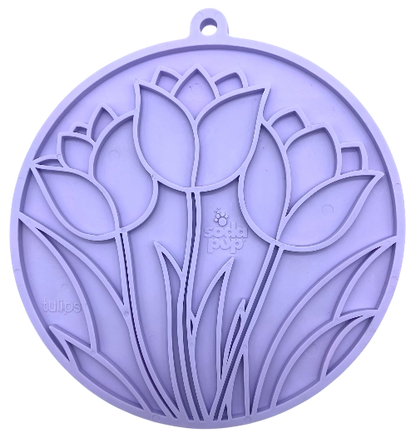 Tulip Design eMat - Enrichment Lick Mat For Dogs and Cats - With Suction Cups | USA Made - Doot's Pet LLC Collars For A Cause