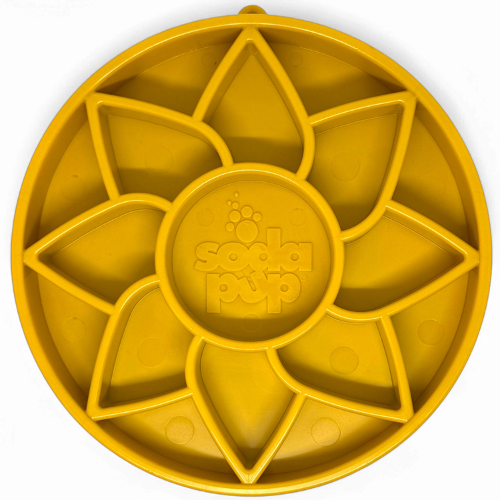 Sunflower eTray Shallow Slow Feeder Dog Bowl for Enrichment | USA Made - Doot's Pet LLC Collars For A Cause