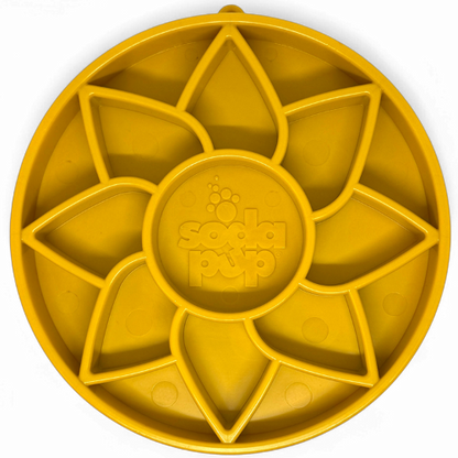 Sunflower eTray Shallow Slow Feeder Dog Bowl for Enrichment | USA Made - Doot's Pet LLC Collars For A Cause