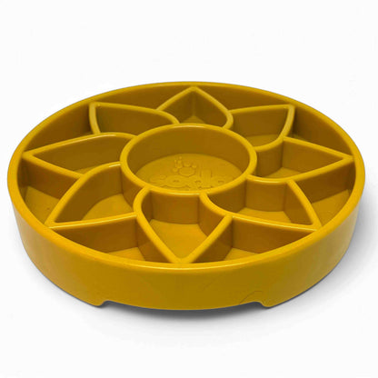 Sunflower eTray Shallow Slow Feeder Dog Bowl for Enrichment | USA Made - Doot's Pet LLC Collars For A Cause