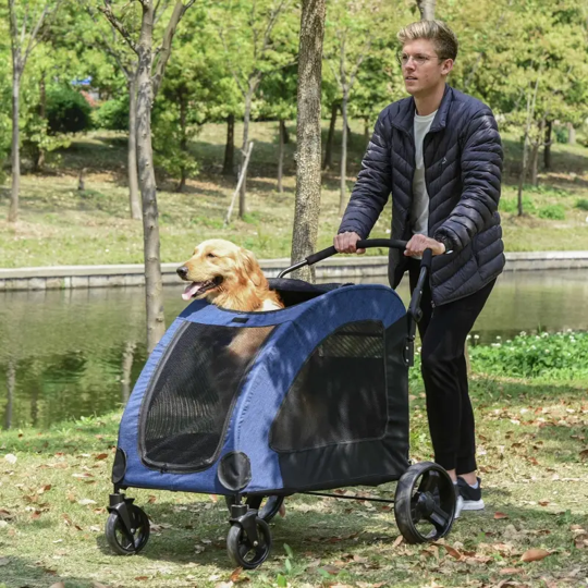 Foldable Pet Stroller with Storage Pocket
