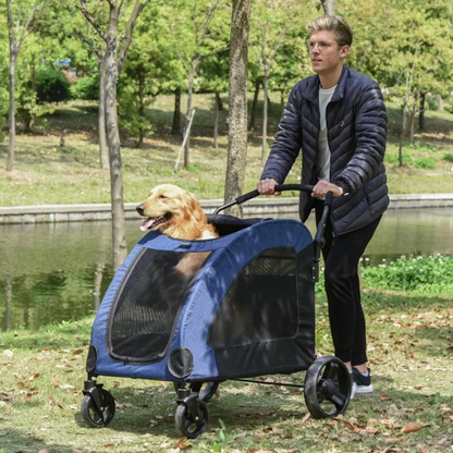 Foldable Pet Stroller with Storage Pocket