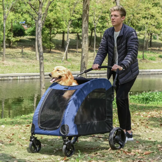 Foldable Pet Stroller with Storage Pocket