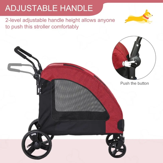 Foldable Pet Stroller with Storage Pocket