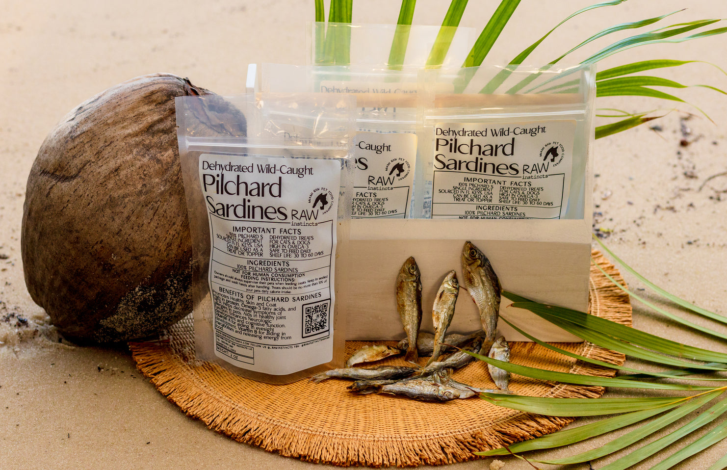 Dehydrated Wild Caught Pilchard Sardines for Cats & Dogs — 100% Single Ingredient | Raw Instincts Florida | 2 oz - Doot's Pet LLC Collars For A Cause