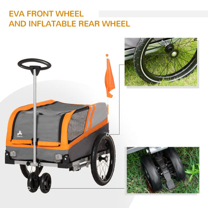 Pet Bike Trailer 2-in-1 Travel Stroller