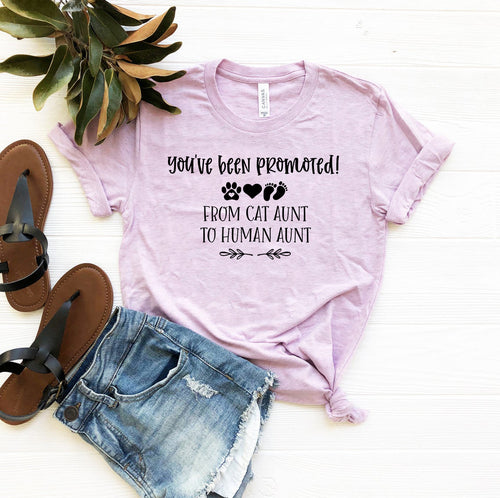 You've Been Promoted from Cat Aunt to Human Aunt T-Shirt