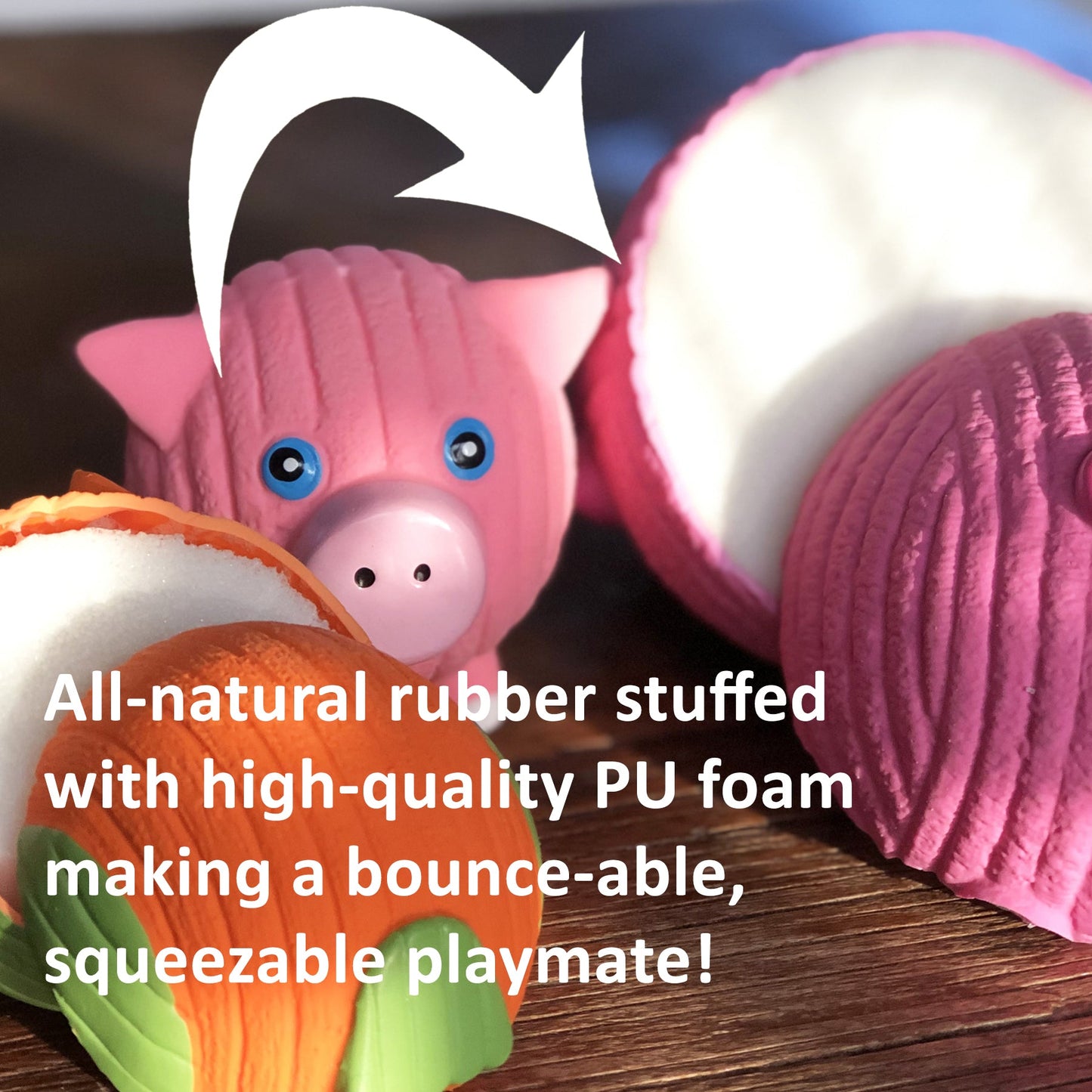 Huggle-Fusion® Bugsy Bunny Plush & Latex Dog Toy