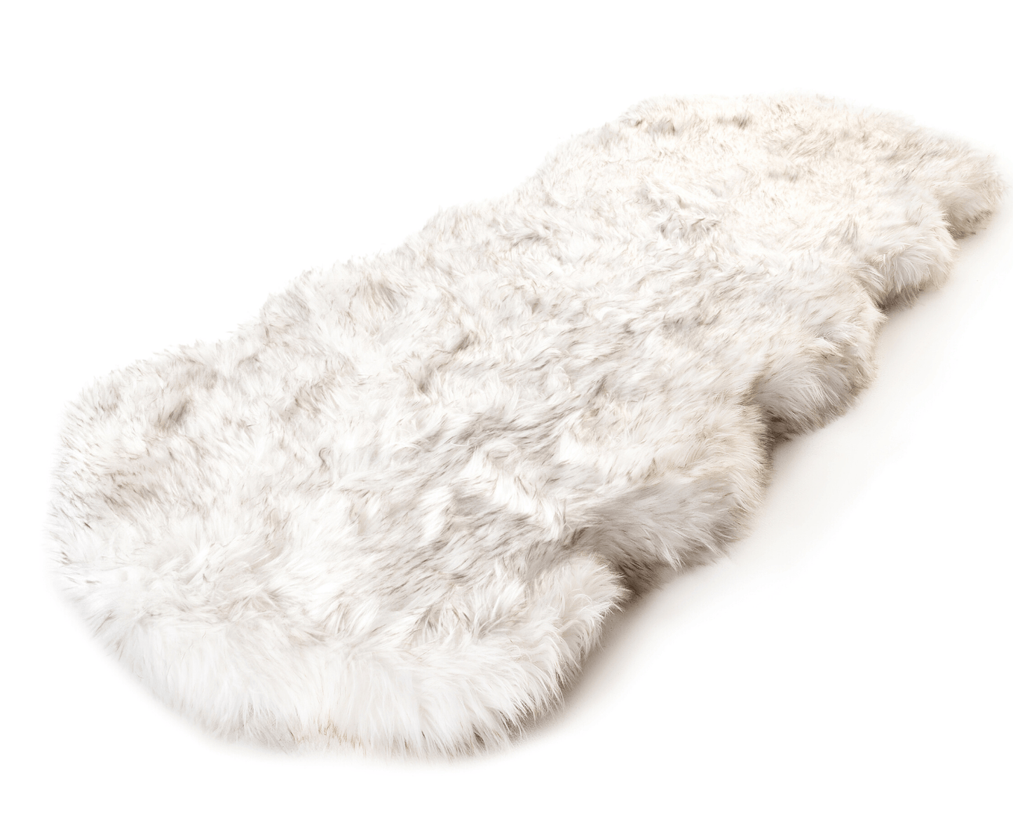 PupRug® Runner Faux Fur Memory Foam Dog Bed - Curve White with Brown Accents - Doot's Pet LLC Collars For A Cause