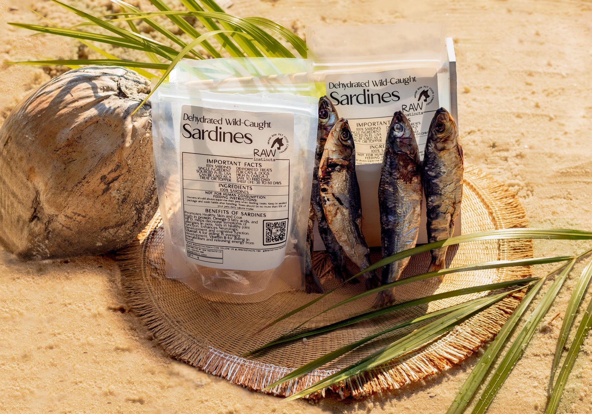 Dehydrated Wild-Caught Sardines for Cats & Dogs — 100% Single Ingredient | Raw Instincts Florida | Qty: 5 Fish - Doot's Pet LLC Collars For A Cause