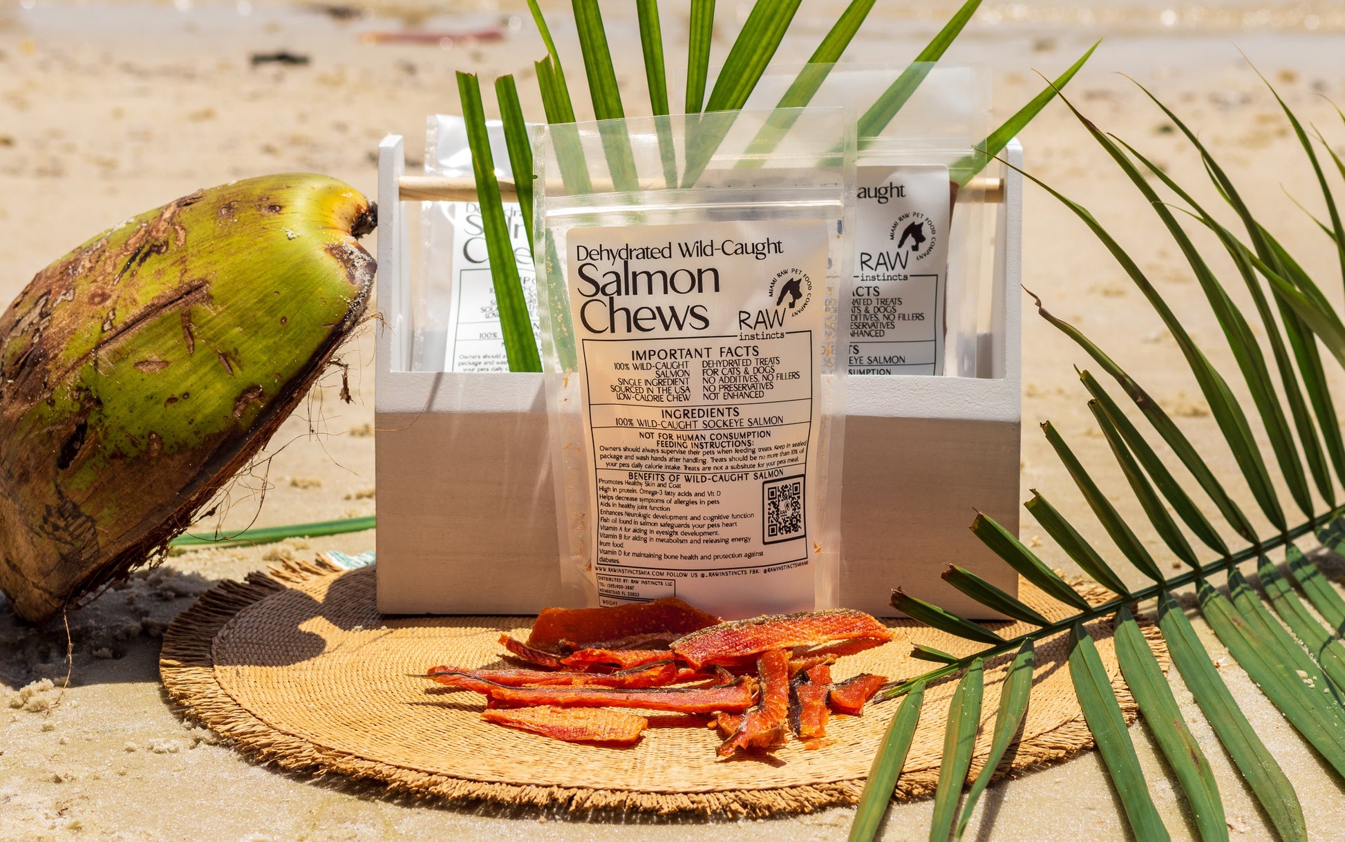 Wild-Caught Salmon Chews – 2oz | Raw Instincts | Omega-Rich Treat for Cats & Dogs - Doot's Pet LLC Collars For A Cause