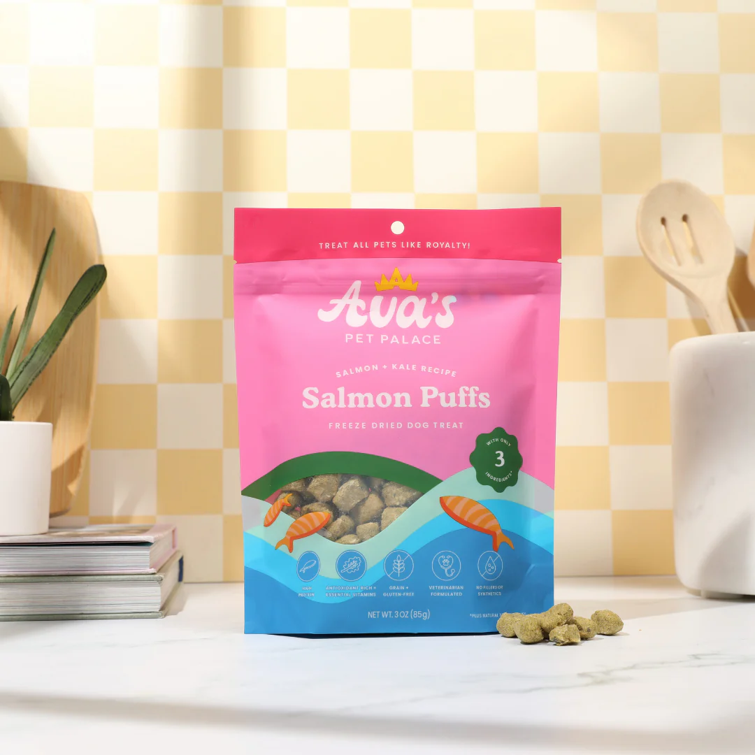 Ava's Pet Palace Freeze Dried Dog Treats - Salmon Puffs (3 oz) - Doot's Pet LLC Collars For A Cause