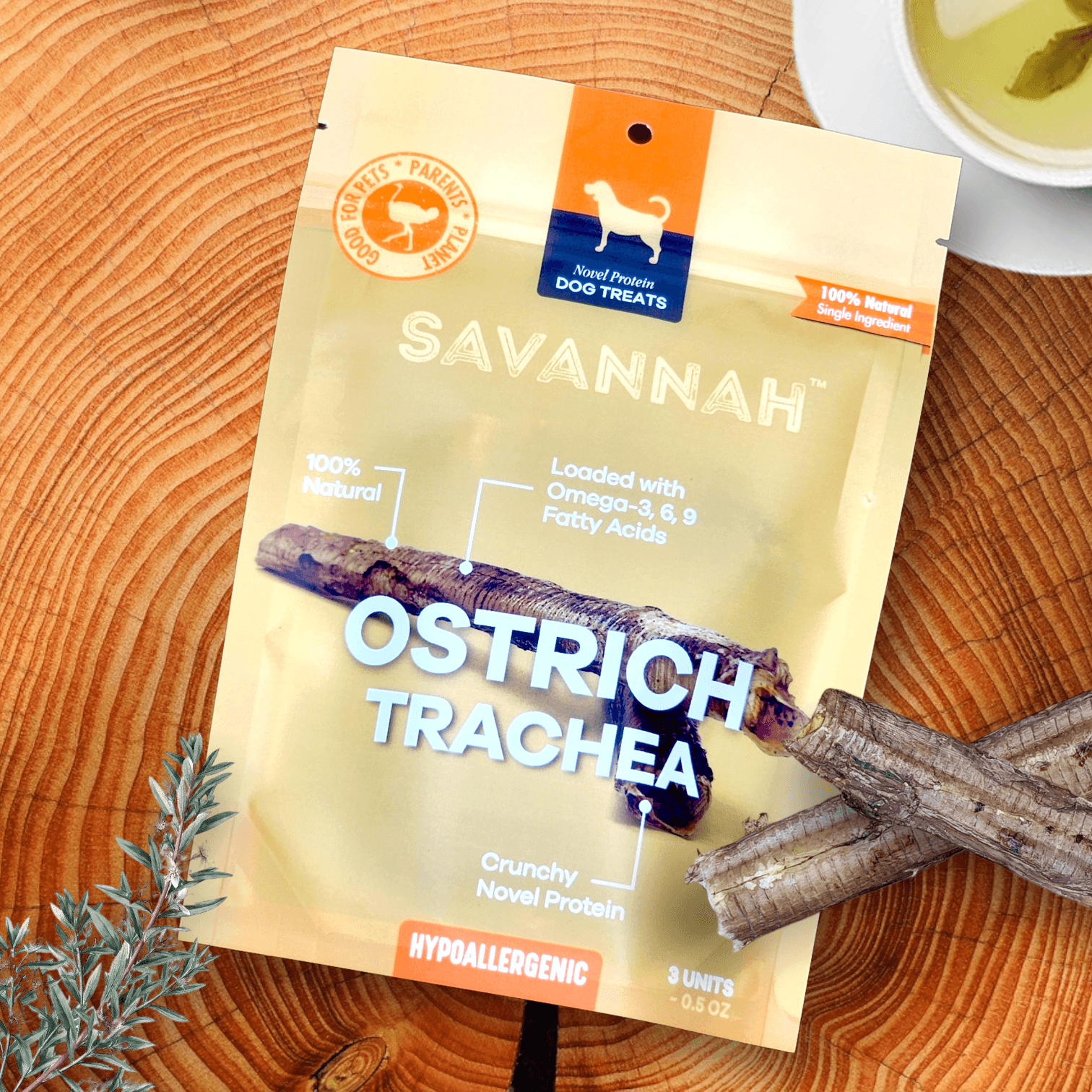 Crunchy Ostrich Trachea Cuts: The Airy, All-Natural Treat for Small to Medium Dogs - Doot's Pet LLC Collars For A Cause