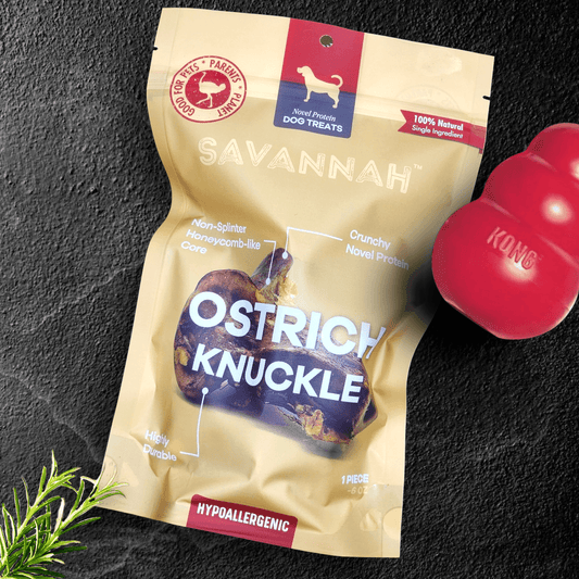Ostrich Knuckle (Medium – 4" x 3"): The Perfect Chew for Small to Medium Dogs & Sensitive Stomachs - Doot's Pet LLC Collars For A Cause