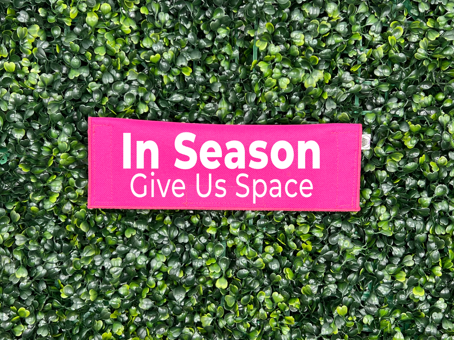 In Season / Heat Give Us Space Leash Sign
