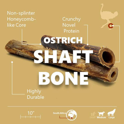 Ostrich Shaft Bones (11" x 2"): The Long-Lasting, Flavorful Chew for Medium to Large Dogs - Doot's Pet LLC Collars For A Cause