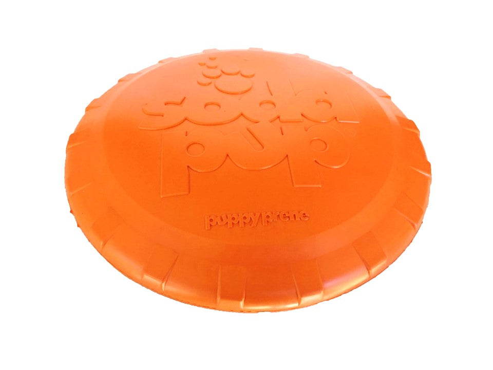 Bottle Top Flyer Durable Rubber Retrieving Frisbee - Orange - Doot's Pet LLC Collars For A Cause