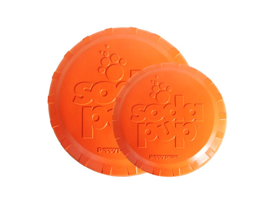 Bottle Top Flyer Durable Rubber Retrieving Frisbee - Orange - Doot's Pet LLC Collars For A Cause