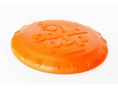 Bottle Top Flyer Durable Rubber Retrieving Frisbee - Orange - Doot's Pet LLC Collars For A Cause