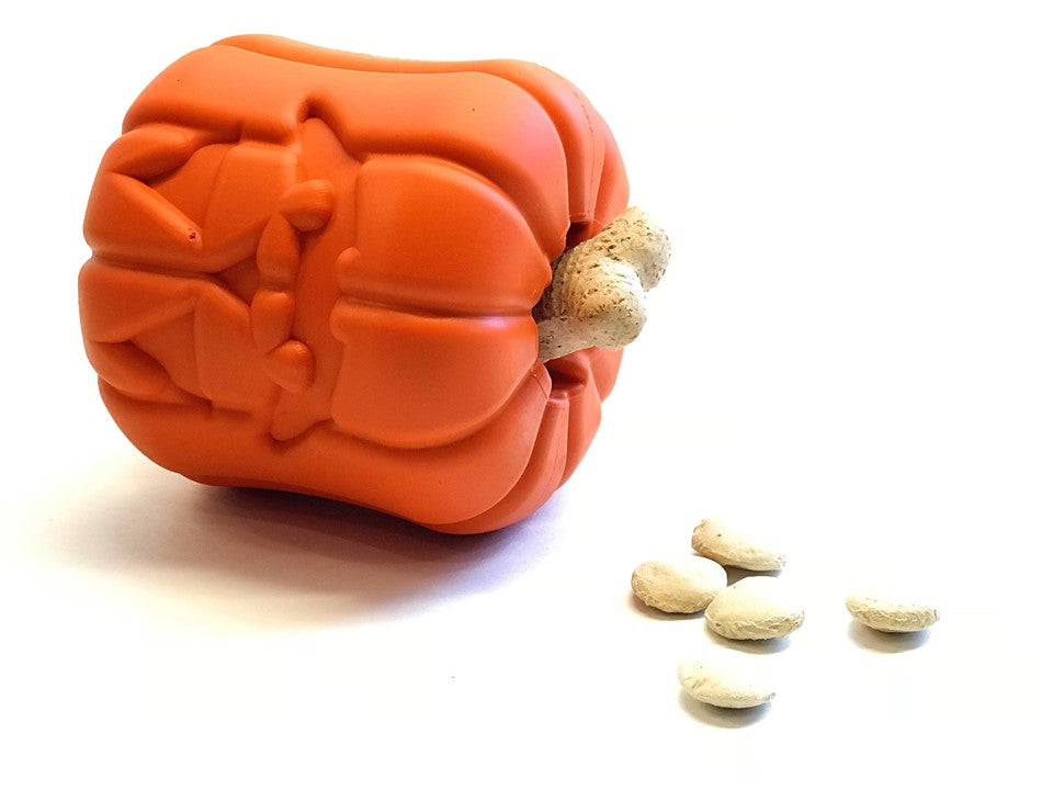 Jack O' Lantern eDispener Durable Rubber Chew Toy & Treat Dispenser - Doot's Pet LLC Collars For A Cause