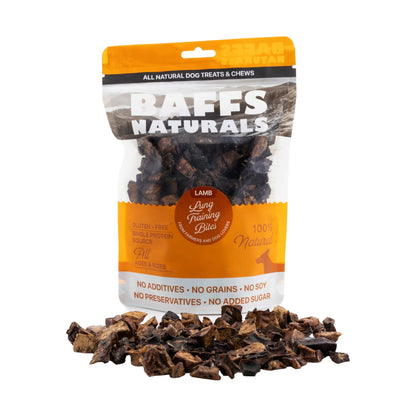 BAFFS NATURALS Lamb Lung Training Bites – All-Natural, Protein-Packed Dog Treats (7oz Bag) - Doot's Pet LLC Collars For A Cause