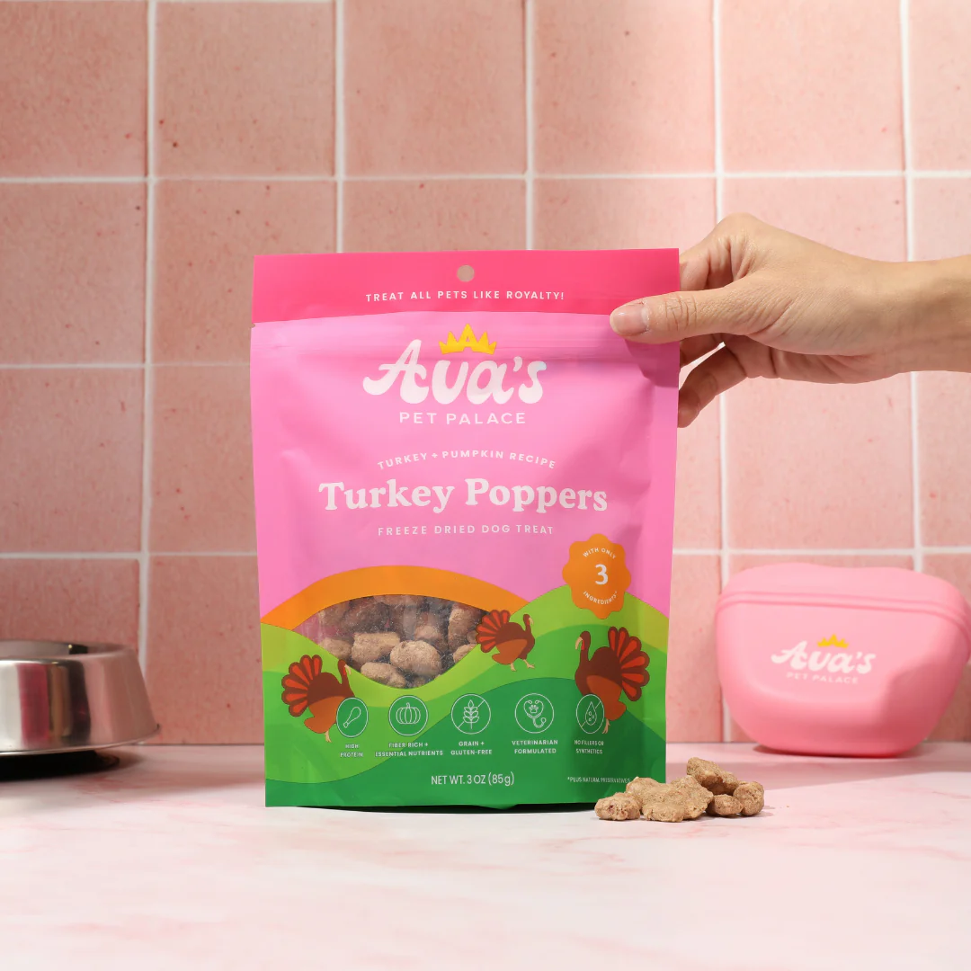 Ava's Pet Palace Freeze Dried Dog Treats - Turkey Poppers (3oz) - Doot's Pet LLC Collars For A Cause